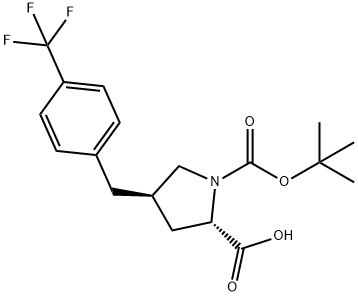 BOC-(R)-4-[4-(三氟甲基)苄基]-L-脯氨酸 结构式