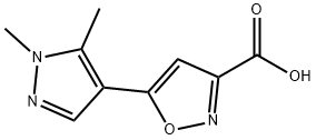 5-(1,5-dimethyl-1H-pyrazol-4-yl)-3-isoxazolecarboxylic acid(SALTDATA: FREE) 结构式