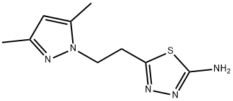 5-[2-(3,5-DIMETHYL-PYRAZOL-1-YL)-ETHYL]-[1,3,4]-THIADIAZOL-2-YLAMINE 结构式