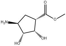 (1S,2R,3S,4R)-Methyl 4-aMino-2,3-dihydroxycyclopentanecarboxylate 结构式