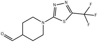 1-[5-(Trifluoromethyl)-1,3,4-thiadiazol-2-yl]piperidine-4-carbaldehyde, 95% 结构式