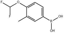 (4-(二氟甲氧基)-3-甲基苯基)硼酸 结构式