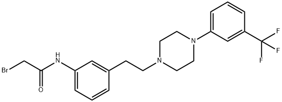 1-(2-(3-bromoacetamidophenyl)ethyl)-4-(3-trifluoromethylphenyl)piperazine 结构式