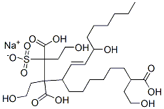 sodium 1,2,10-tris(2-hydroxyethyl) 3-(3-hydroxynon-1-enyl)-1-sulphonatodecane-1,2,10-tricarboxylate 结构式