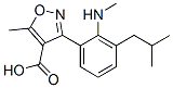 4-Isoxazolecarboxylic  acid,  5-methyl-3-[2-(methylamino)-3-(2-methylpropyl)phenyl]- 结构式