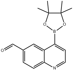 6-QUINOLINECARBOXALDEHYDE, 4-(4,4,5,5-TETRAMETHYL-1,3,2-DIOXABOROLAN-2-YL)- 结构式