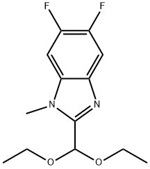 2-(二乙氧基甲基)-5,6-二氟-1-甲基-1H-苯并咪唑 结构式