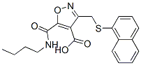 4-Isoxazolecarboxylic  acid,  5-[(butylamino)carbonyl]-3-[(1-naphthalenylthio)methyl]- 结构式