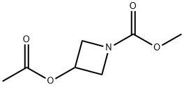 1-Azetidinecarboxylic  acid,  3-(acetyloxy)-,  methyl  ester 结构式