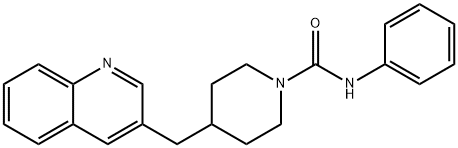 N-苯基-4-(3-喹啉基甲基)-1-哌啶甲酰胺 结构式