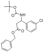 3-N-BOC-AMINO-3-(3-CHLOROPHENYL)PROPIONIC ACID BENZYL ESTER 结构式