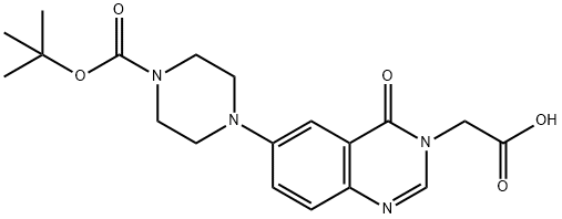 1-N-BOC-4-(3-CARBOXYMETHYL-4-OXO-3,4-DIHYDROQUINAZOLIN-6-YL)PIPERAZINE 结构式