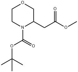 4-N-BOC-吗啉-3-乙酸甲酯 结构式