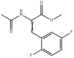 2-乙酰基氨基-3-(2,5-二氟苯基)丙烯酸甲酯 结构式