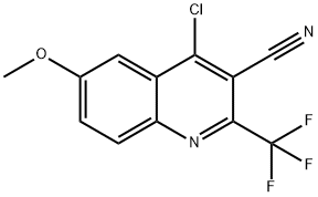 4-氯-6-甲氧基-2-(三氟甲基)喹啉-3-甲腈 结构式