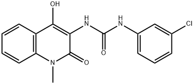 Urea,  N-(3-chlorophenyl)-N-(1,2-dihydro-4-hydroxy-1-methyl-2-oxo-3-quinolinyl)- 结构式