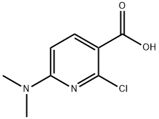 2-Chloro-6-(dimethylamino)pyridine-3-carboxylic acid, 3-Carboxy-2-chloro-6-(dimethylamino)pyridine 结构式