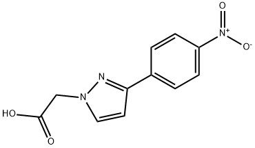 2-[3-(4-硝基苯基)-1H-吡唑-1-基]乙酸,1-(羧甲基)-3-(4-硝基苯基)-1H-吡唑 结构式