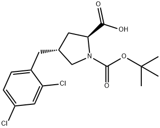 反式-N-BOC-4-(2,4-二氯苄基)-L-脯氨酸 结构式