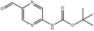 tert-Butyl (5-formylpyrazin-2-yl)carbamate, 2-[(tert-Butoxycarbonyl)amino]-5-formylpyrazine 结构式