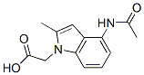 1H-Indole-1-acetic  acid,  4-(acetylamino)-2-methyl- 结构式