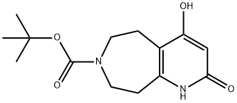 1,2,5,6,8,9-六氢-4-羟基-2-氧代-7H-吡啶并[2,3-D]氮杂卓-7-羧酸叔丁酯 结构式