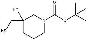 tert-butyl 3-hydroxy-3-(mercaptomethyl)piperidine-1-carboxylate 结构式