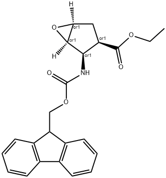 ETHYL (1R*,2R*,3R*,5S*)-2-(9-FLUORENYLMETHOXYCARBONYLAMINO)-6-OXA-BICYCLO[3.1.0]HEXANE-3-CARBOXYLATE 结构式