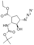 ETHYL (1R*,2R*,3S*,4S*)-4-AZIDO-2-(TERT-BUTOXYCARBONYLAMINO)-3-HYDROXYCYCLOPENTANE-CARBOXYLATE 结构式