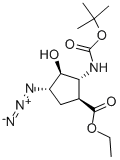 ETHYL (1S*,2R*,3S*,4S*)-4-AZIDO-2-(TERT-BUTOXYCARBONYLAMINO)-3-HYDROXYCYCLOPENTANE-CARBOXYLATE 结构式