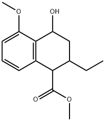 1-Naphthoic acid, 2-ethyl-1,2,3,4-tetrahydro-4-hydroxy-5-methoxy-, methyl ester 结构式