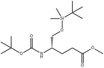 (S)-4-叔丁氧羰基氨基-5-叔丁基二甲基硅氧基戊酸甲酯 结构式