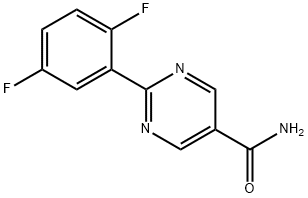 2-(2,5-Difluoro-phenyl)-pyrimidine-5-carboxylic acid amide 结构式