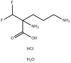 依氟鸟氨酸盐酸盐一水合物 结构式