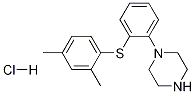 1-(2-((2,4-二甲基苯基)硫基)苯基)哌嗪盐酸盐 结构式