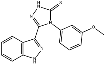 3H-1,2,4-Triazole-3-thione,  2,4-dihydro-5-(1H-indazol-3-yl)-4-(3-methoxyphenyl)- 结构式