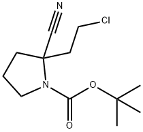 2-(2-氯乙基)-2-氰基-1-吡咯烷羧酸叔丁酯 结构式