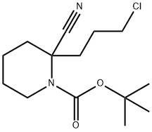 1-Piperidinecarboxylic acid, 2-(3-chloropropyl)-2-cyano-, 1,1-diMethylethyl ester 结构式