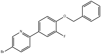 5-BROMO-2-{3-FLUORO-4-[(PHENYLMETHYL)OXY]PHENYL}PYRIDINE 结构式