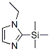 1H-Imidazole,  1-ethyl-2-(trimethylsilyl)- 结构式