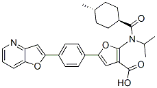 3-Furancarboxylic  acid,  5-(4-furo[3,2-b]pyridin-2-ylphenyl)-2-[[(trans-4-methylcyclohexyl)carbonyl](1-methylethyl)amino]- 结构式