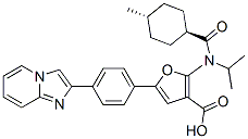 3-Furancarboxylic  acid,  5-(4-imidazo[1,2-a]pyridin-2-ylphenyl)-2-[[(trans-4-methylcyclohexyl)carbonyl](1-methylethyl)amino]- 结构式