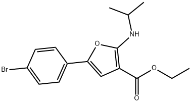 3-Furancarboxylic  acid,  5-(4-bromophenyl)-2-[(1-methylethyl)amino]-,  ethyl  ester 结构式