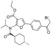 3-Furancarboxylic  acid,  5-[4-(2-bromoacetyl)phenyl]-2-[[(trans-4-methylcyclohexyl)carbonyl](1-methylethyl)amino]-,  ethyl  ester 结构式