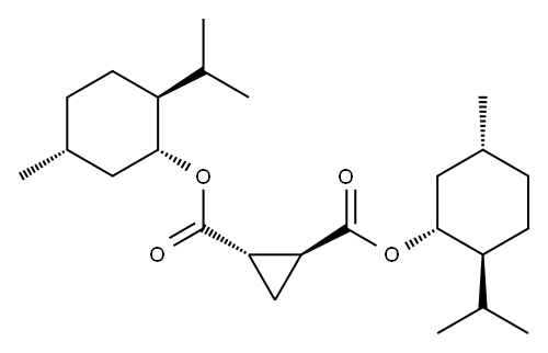 (1S,2S) - 双((1R,2S,5R)-2-异丙基-5-甲基环己基)环丙烷-1,2-二羧酸酯 结构式