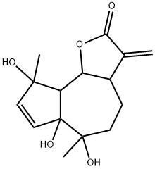 3a,4,5,6,6a,9,9a,9b-Octahydro-6,6a,9-trihydroxy-6,9-dimethyl-3-methyleneazuleno[4,5-b]furan-2(3H)-one 结构式