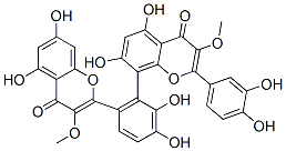 8-[6-(5,7-Dihydroxy-3-methoxy-4-oxo-4H-1-benzopyran-2-yl)-2,3-dihydroxyphenyl]-2-(3,4-dihydroxyphenyl)-5,7-dihydroxy-3-methoxy-4H-1-benzopyran-4-one 结构式