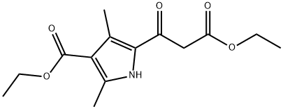 5-(3-乙氧基-3-氧代丙酰基)-2,4-二甲基-1H-吡咯-3-羧酸乙酯 结构式