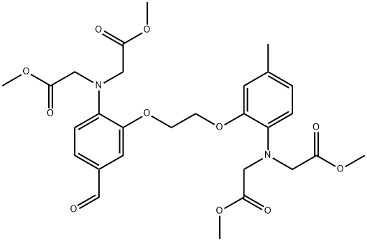 N-[2-[2-[2-[双(2-甲氧基-2-乙氧基)氨基]-5-甲酰基苯氧基]乙氧基]-4-甲基苯基]-N-(2-甲氧基-2-乙氧基)甘氨酸甲酯 结构式