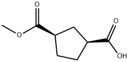 (1S,3R)-顺式-3-(甲氧基羰基)环戊基-1-羧酸 结构式